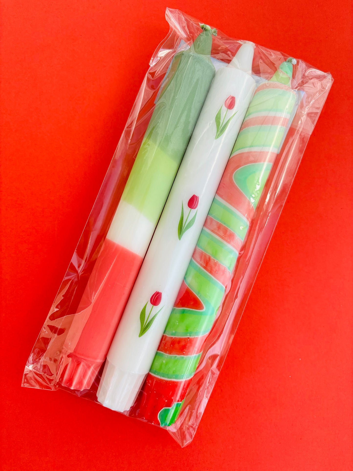 RED TULIP CANDLE 3-PACK